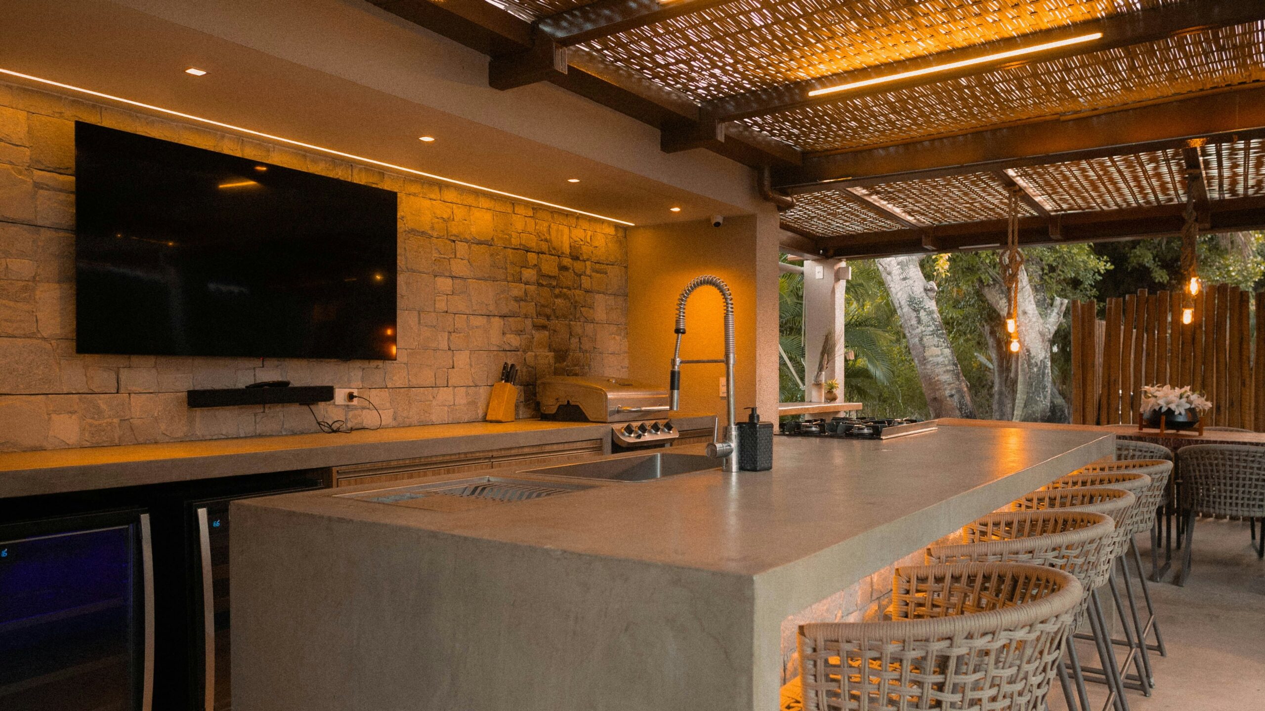 Cozinha exterior - materiais